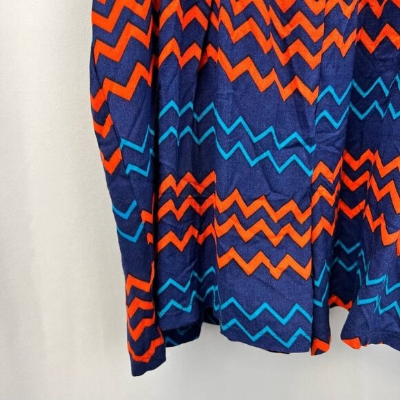 Rue21 Womens Romper Playsuit Blue Red Chevron Pleated Backless Short S New - Picture 7 of 11